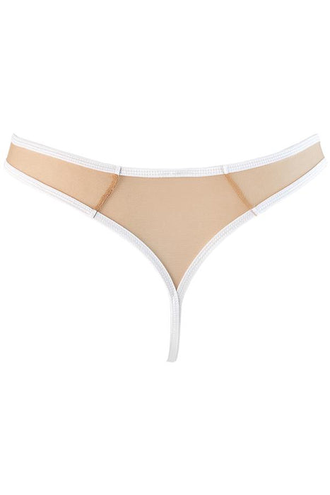 Sheer Mesh Thong Panty Axami Enigma White