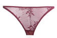 Sheer Mesh Lace Thong Panty Burgundy
