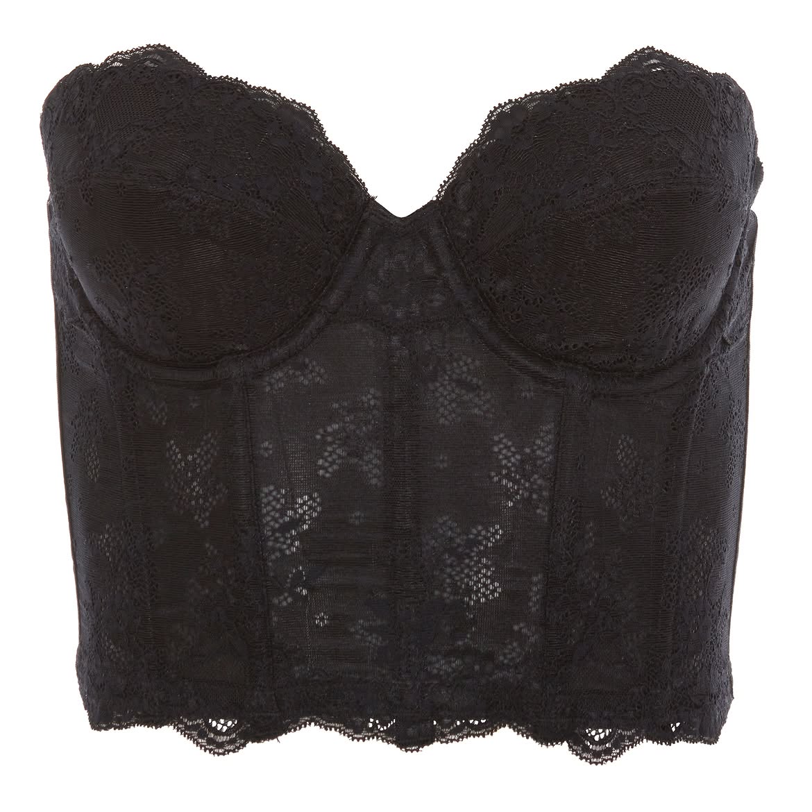 Dominique Taylor Backless Strapless Black Lace Bra