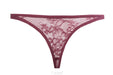 Sheer Mesh Lace Thong Panty Bordeaux Lingerie