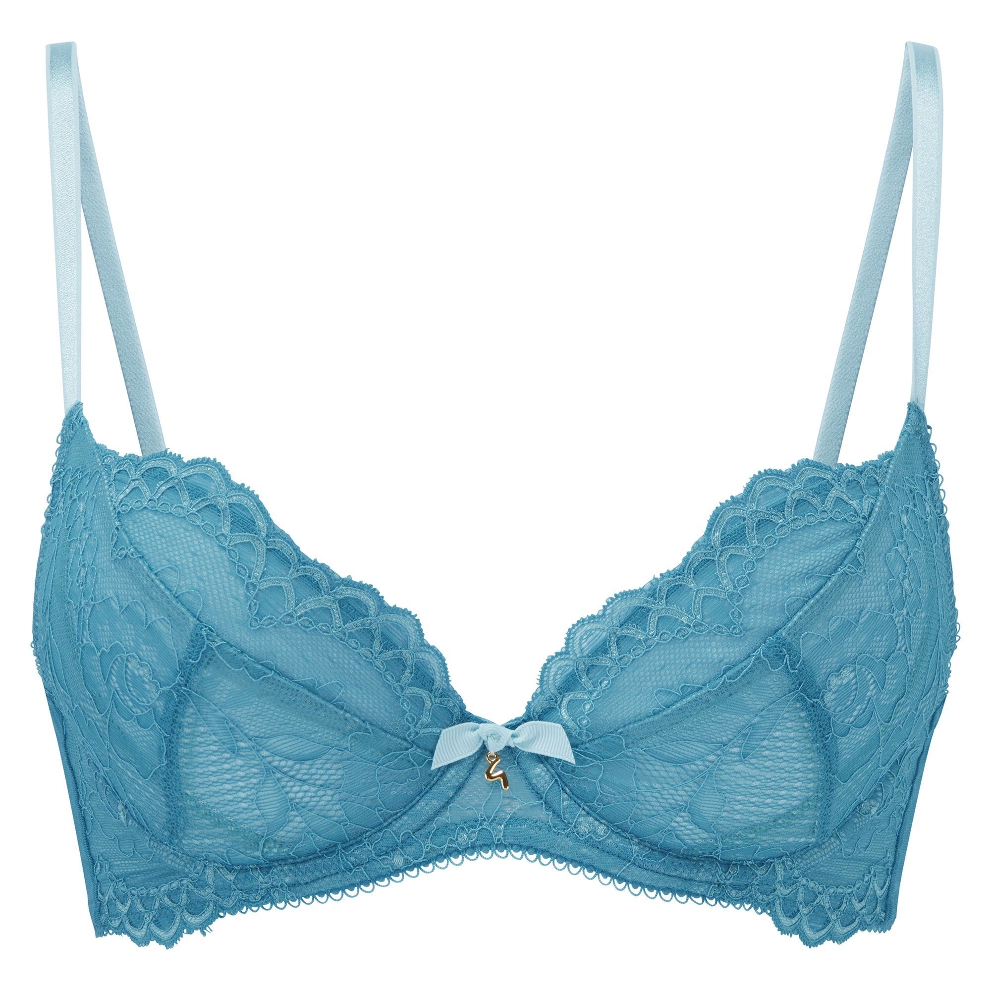 Gossard Superboost Lace Sheer Plunge Bra Ocean Blue
