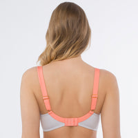 Samanta Sweet Gray Sheer Mesh Embroidered Balconette Bra