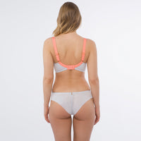 Balconette Bra & Sheer Mesh Tanga Panty Gray Intimates Set back view