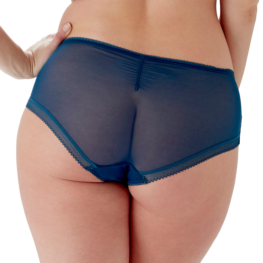 Gossard Swirl Sheer Short Panty Dark Teal back view