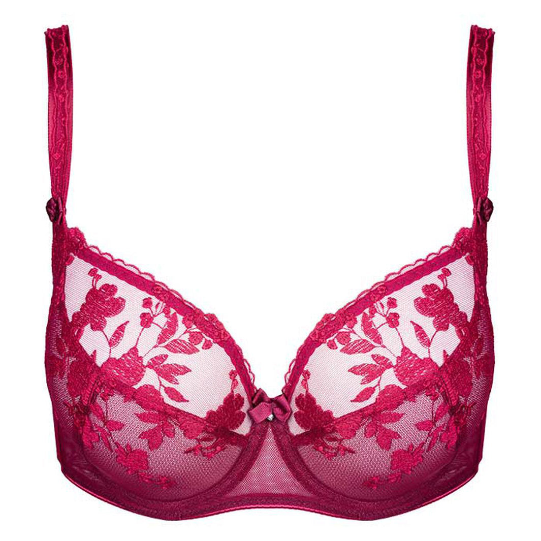 Sheer Mesh Embroidery Underwire Bra Tango