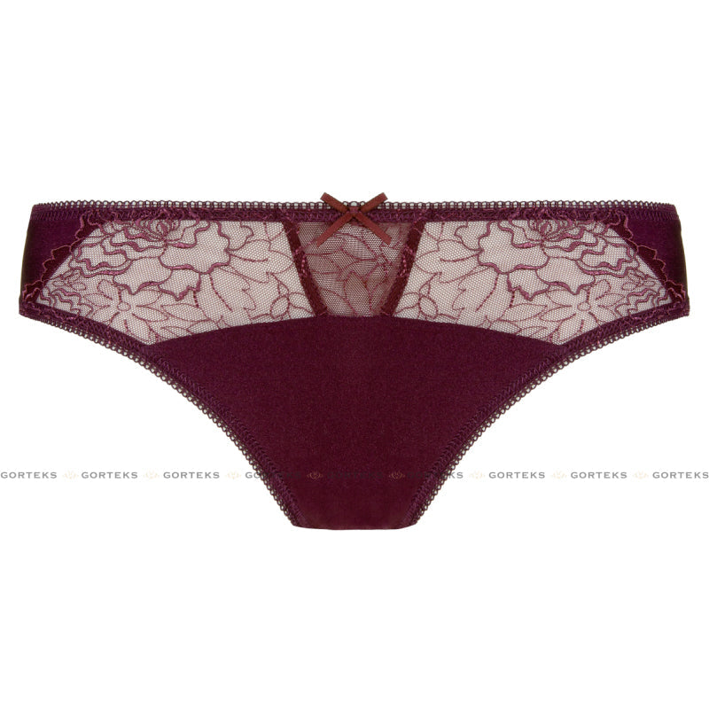 Semi Sheer Thong Panty Pamela Aubergine