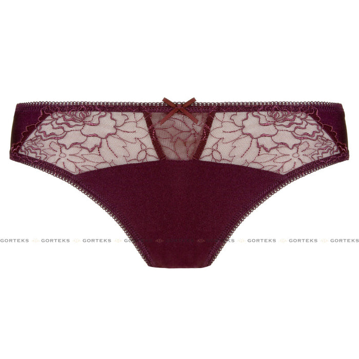 Semi Sheer Thong Panty Pamela Aubergine
