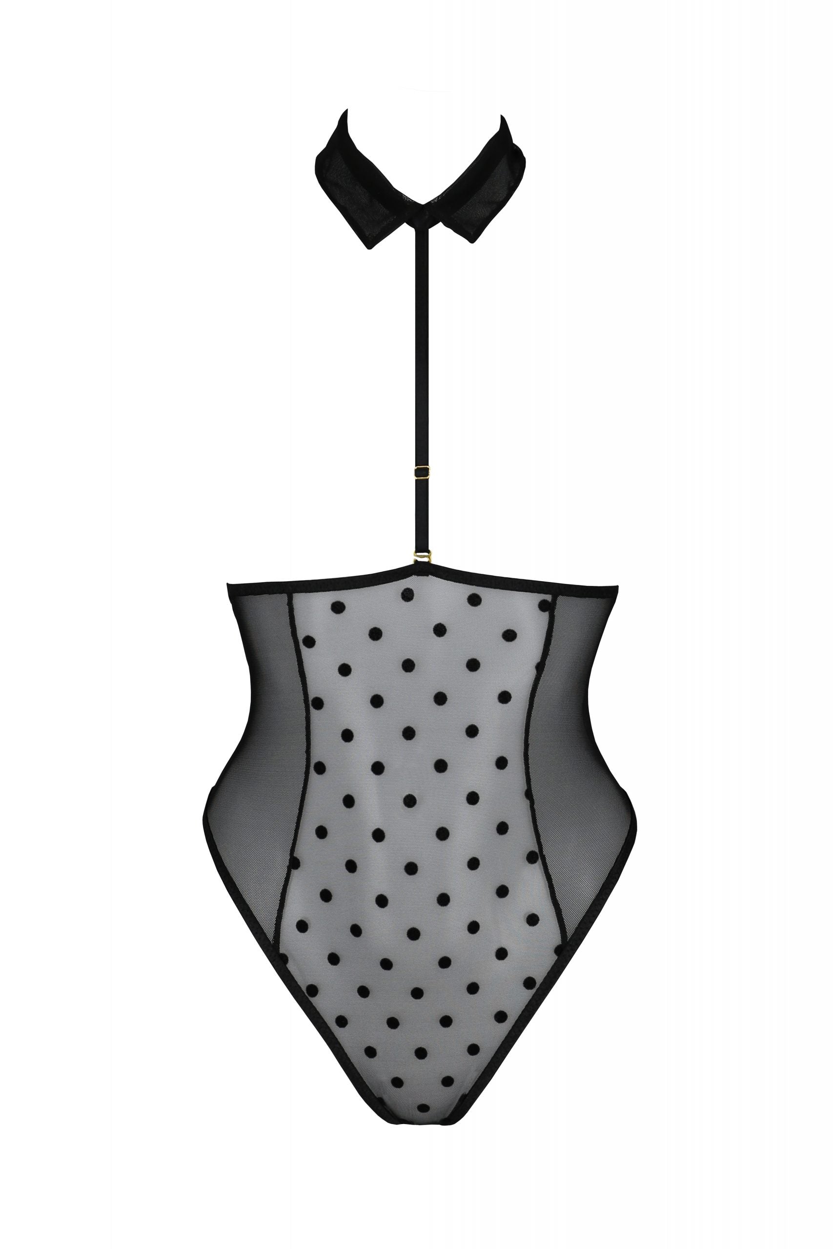 Sexy Sheer Choker Bodysuit Black Intimates