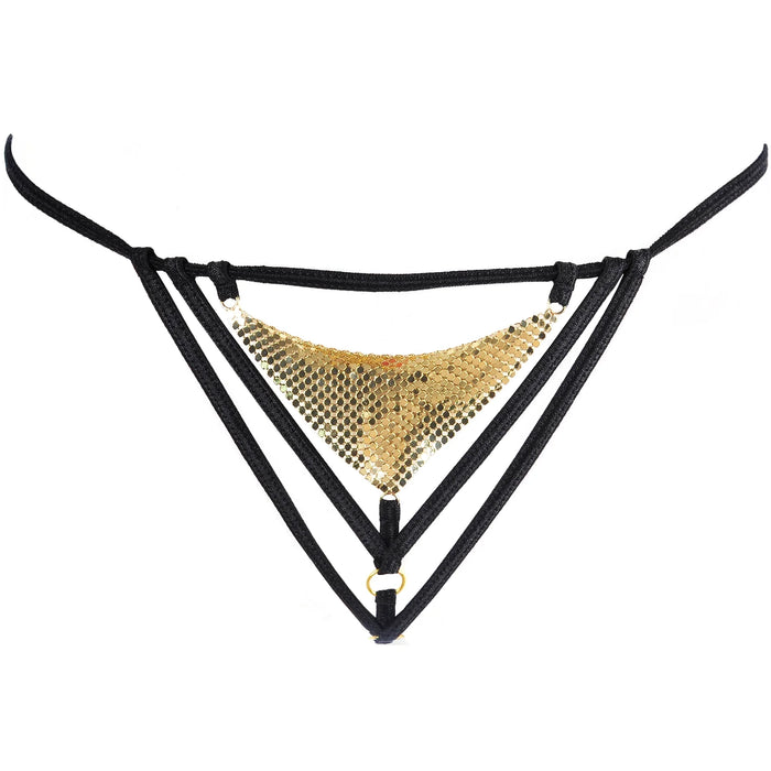 Ultra Sexy Gold Chainmail G-String Panty Axami Disco Babe