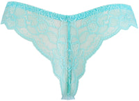 Axami Allure Blue Floral Lace Thong Panty