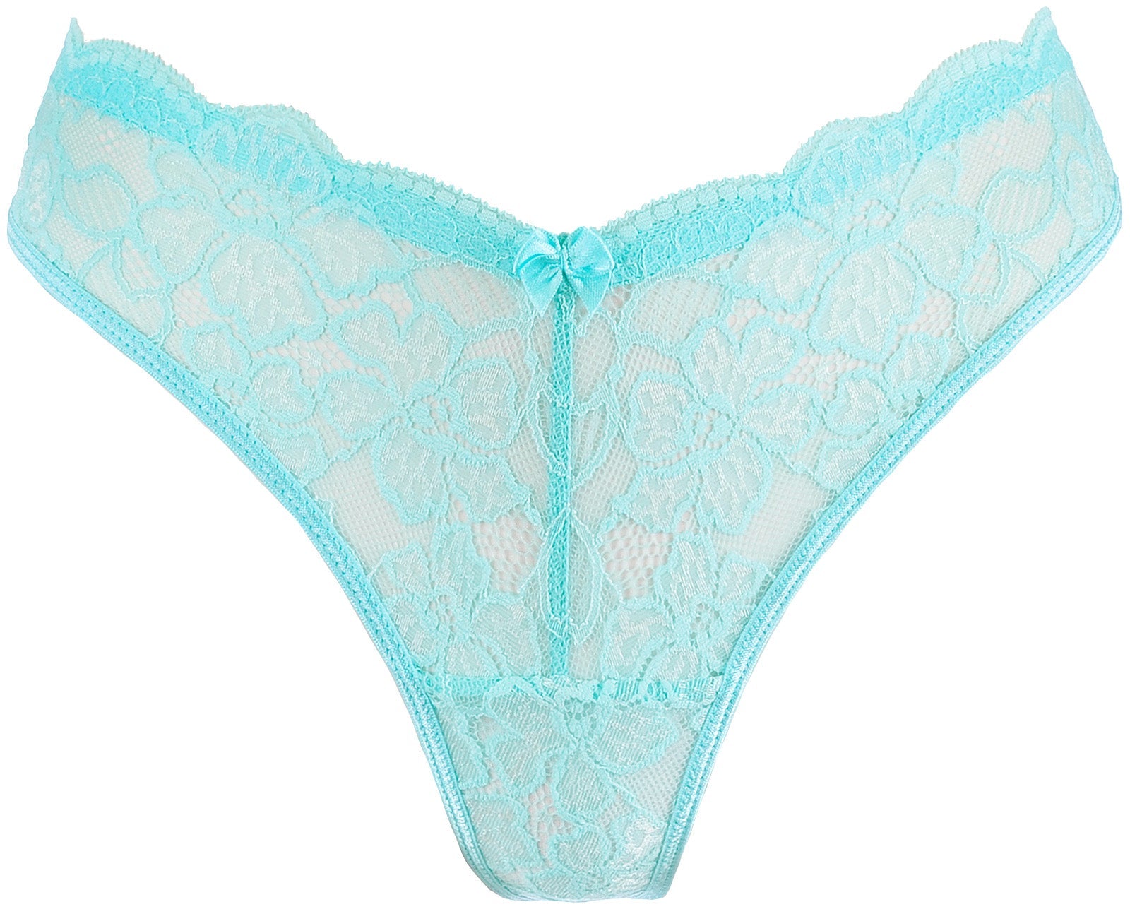 Axami Allure Blue Floral Lace Thong Panty