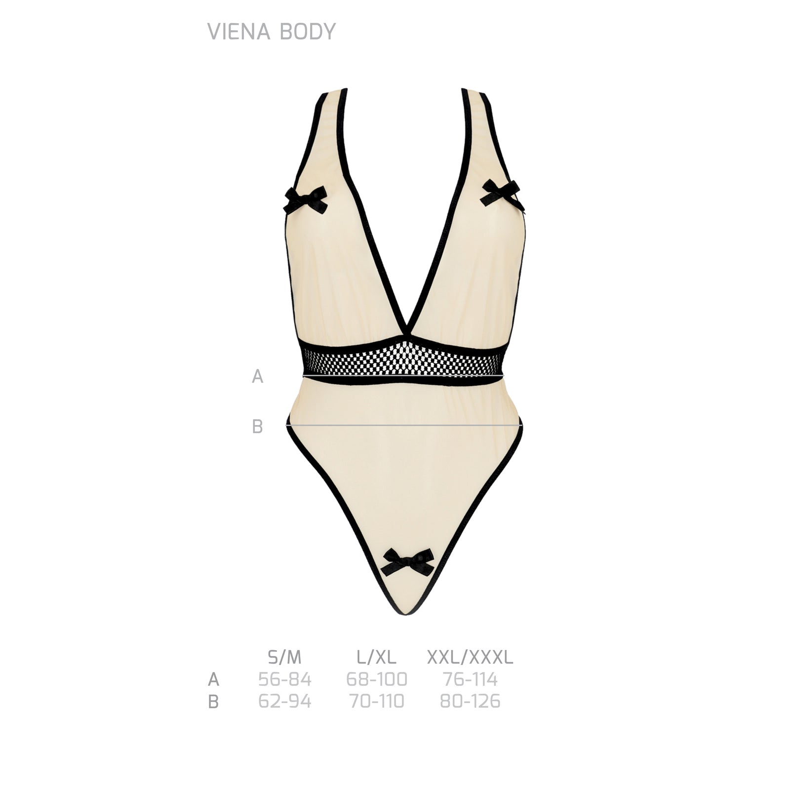 Sheer Mesh Deep V-Neck Bodysuit Passion Viena