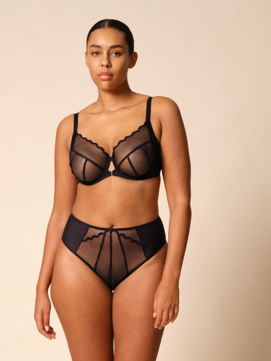 Gossard Obsession Black Sheer Deep Brief