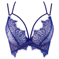 Sheer Lace Longline Bra Blue Intimates
