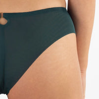 Sheer Mesh Tulle Embroidered Tanga Panty Boobie Emerald