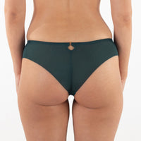 Sheer Mesh Tulle Embroidered Tanga Panty Boobie Emerald