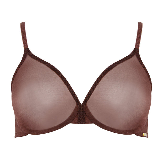 Gossard Glossies Sheer Molded Bra Rich Brown