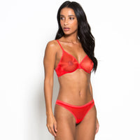 Sexy Sheer Molded Bra Gossard Glossies Chilli Red