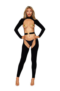 Dreamgirl Black Bodystocking & Belt