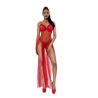 Dreamgirl Romance Lace-Trim Gown 2-Piece Set