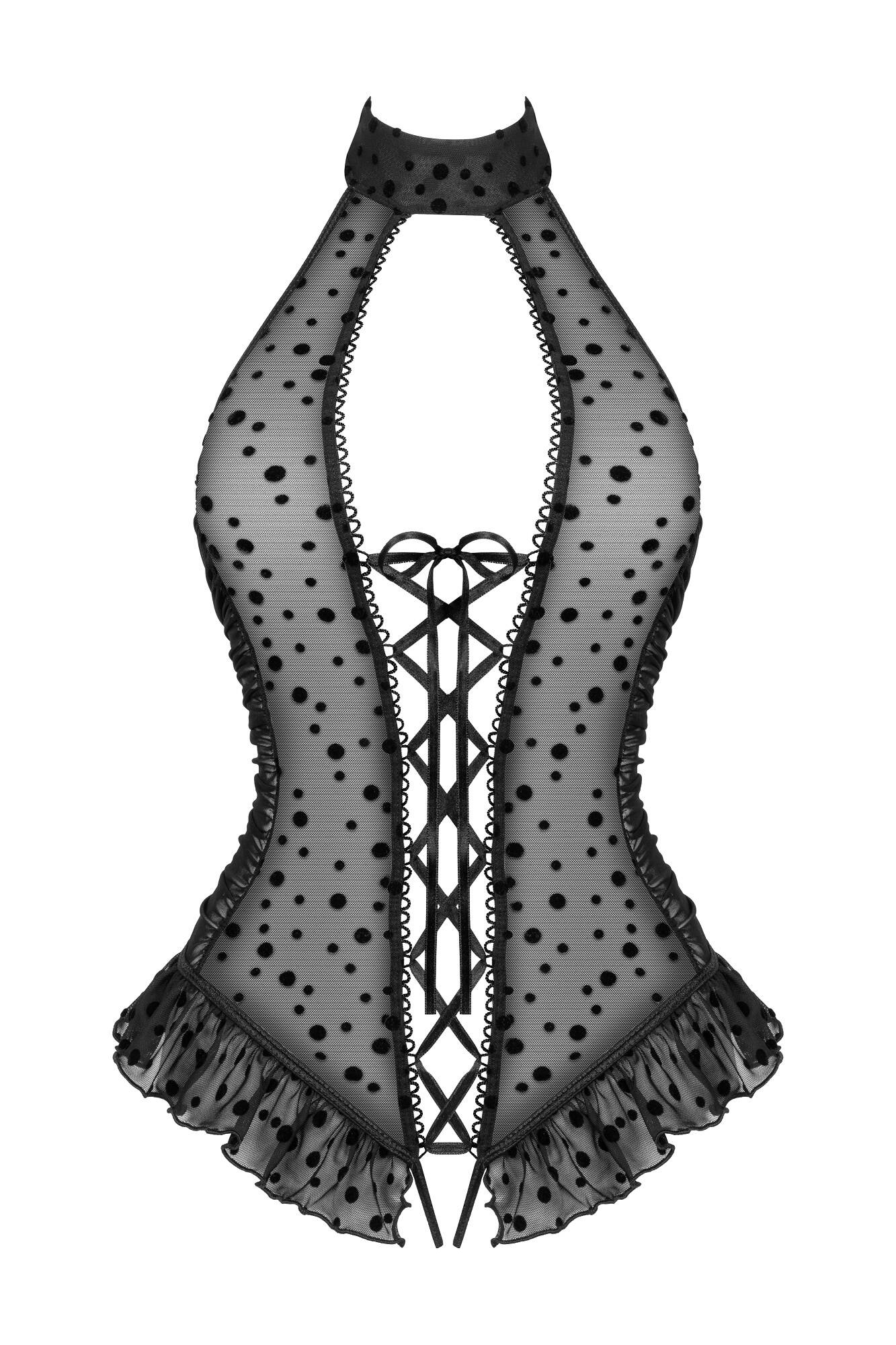 Beauty Night Carlotta Sheer Mesh Polka Dot Teddy
