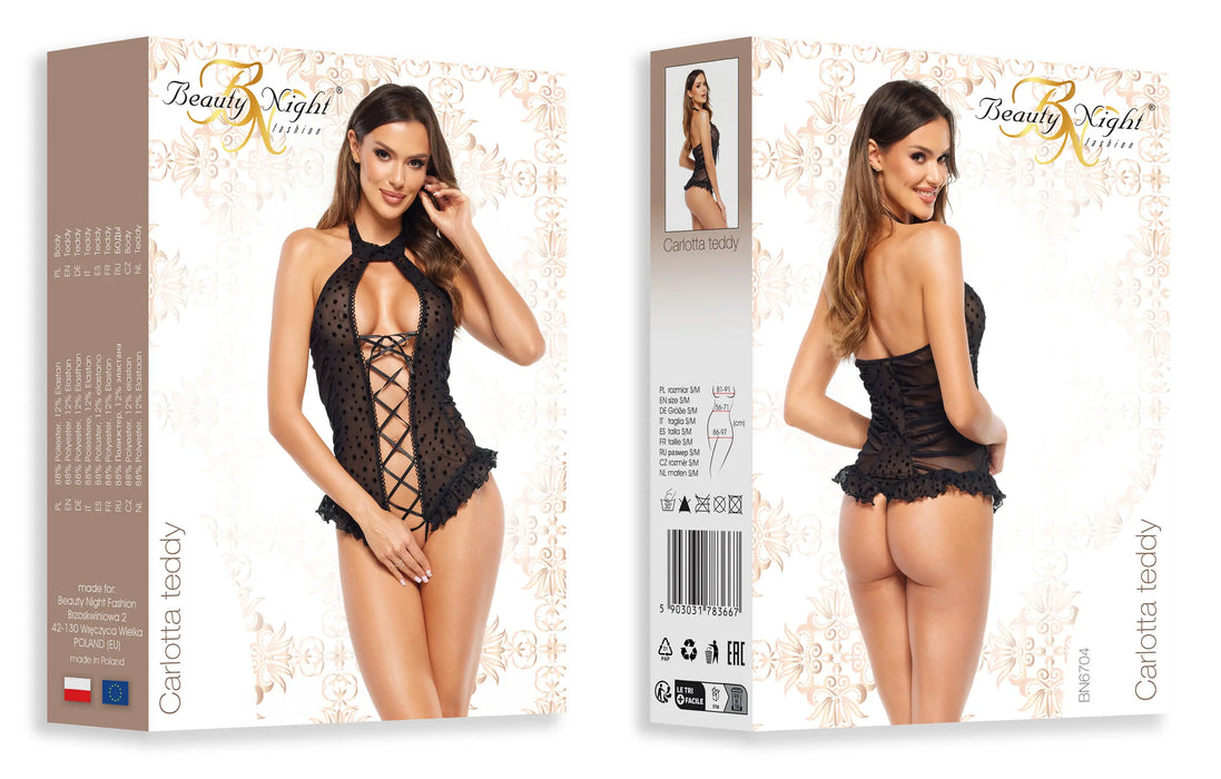 Sheer Mesh Polka Dot Teddy Beauty Night Carlotta