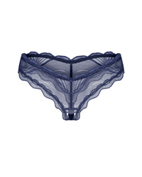 Obsessive Nightly Blue Sheer Crotchless Thong Panty