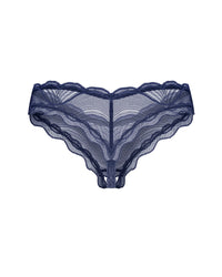 Obsessive Nightly Blue Sheer Crotchless Thong Panty