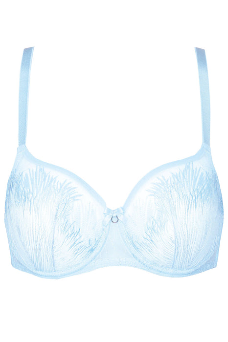 See Through Embroidery Balconette Bra Gorteks Mable Baby Blue