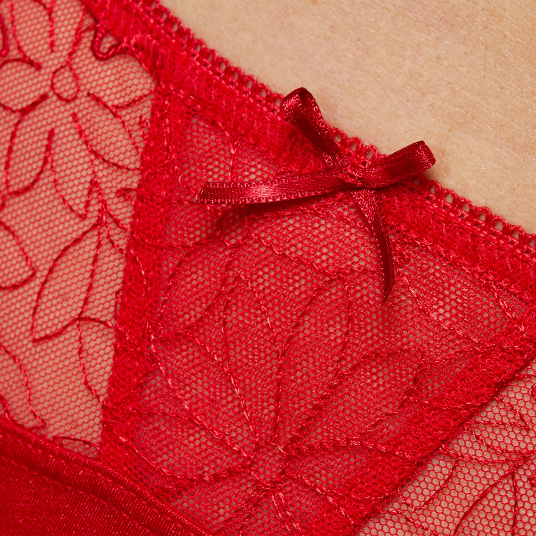 Semi Sheer Thong Panty Gorteks Pamela Red