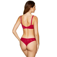 Sheer Mesh Balconette Bra Gorteks Pamela Red