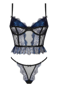 Beauty Night Saphira Sheer Lace Longline Bra & Sexy String