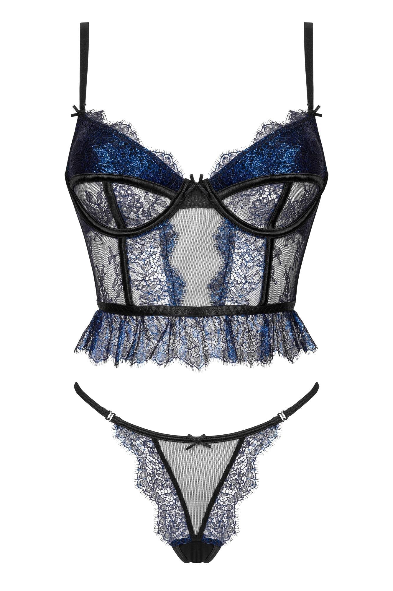 Beauty Night Saphira Sheer Lace Longline Bra & Sexy String