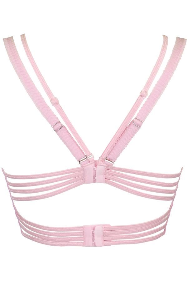 Sheer Lace Longline Bra Axami Rose Shadow