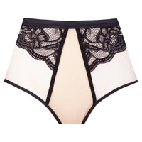 Soft High Waist Brief Panty Nude Black