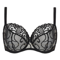 Sheer Full Figure Bra Gorteks Fiore Black