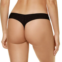 Sheer Thong Panty Gorteks Fiore Black back view