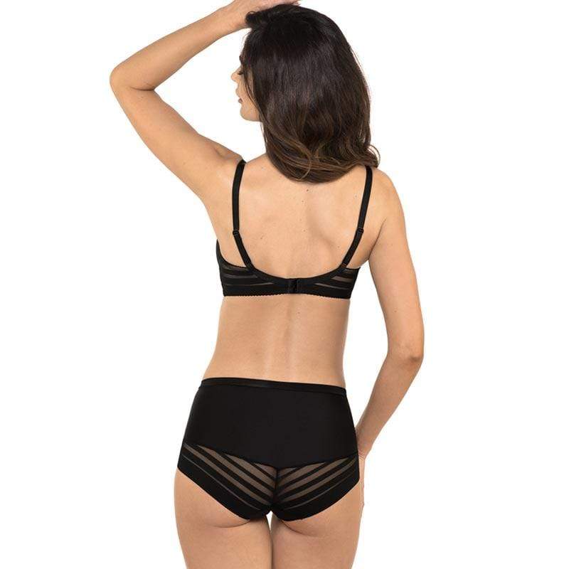 Full Figure Padded Striped Bra Gorteks Fashion Lingerie Luna Black ...