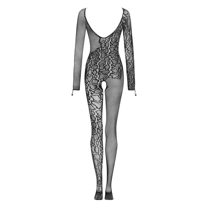 Sexy Crotchless Long Sleeve Bodystocking Obsessive Snake