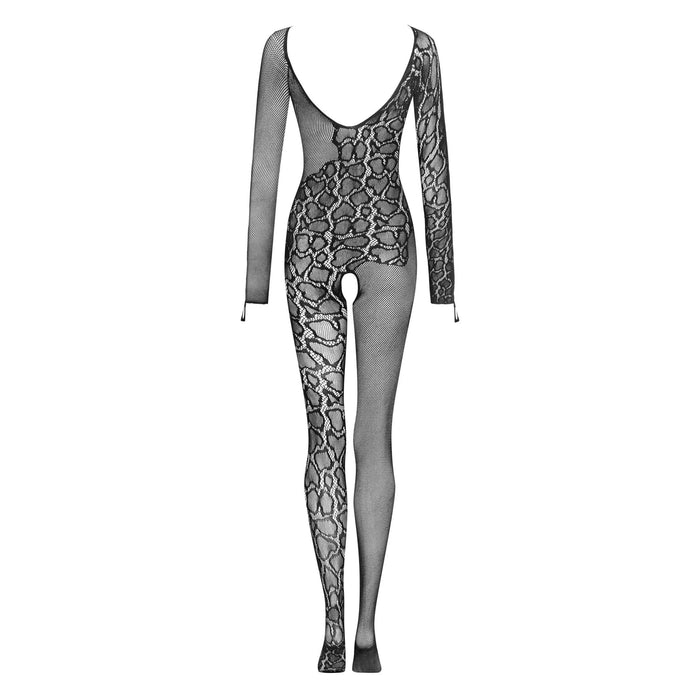 Sexy Crotchless Long Sleeve Bodystocking Obsessive Snake