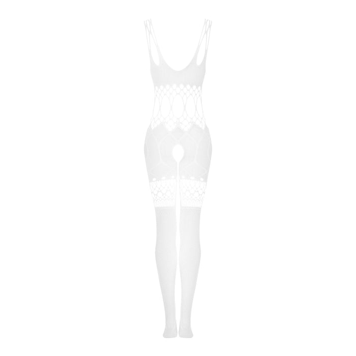 Sexy Cutouts Crotchless Bodystocking Obsessive White