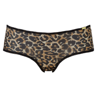 Gossard Glossies Leopard Black Printed Sheer Boyshort Panty