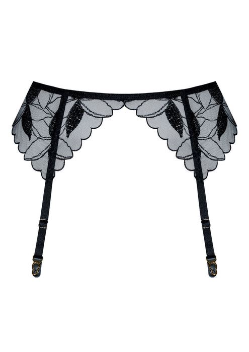 Samanta Kendall Sheer High-Waist Garter Belt
