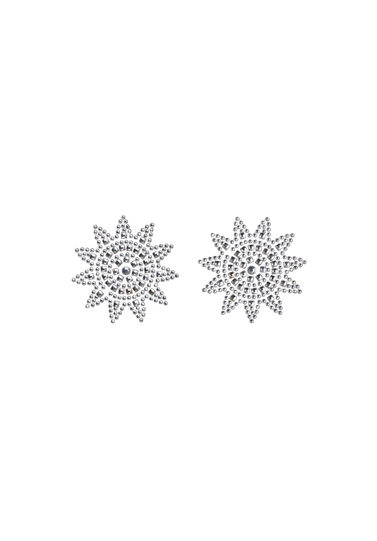 Star-shaped crystal nipple covers with clear acrylic design, perfect for adding sparkle to lingerie, SKU: OB11569-CL-O/S