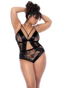 Plus Size Sheer Lace Teddy @ Lavinia Lingerie