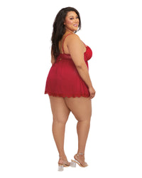 Dreamgirl Plus Size Underwire Push-Up Cup Babydoll