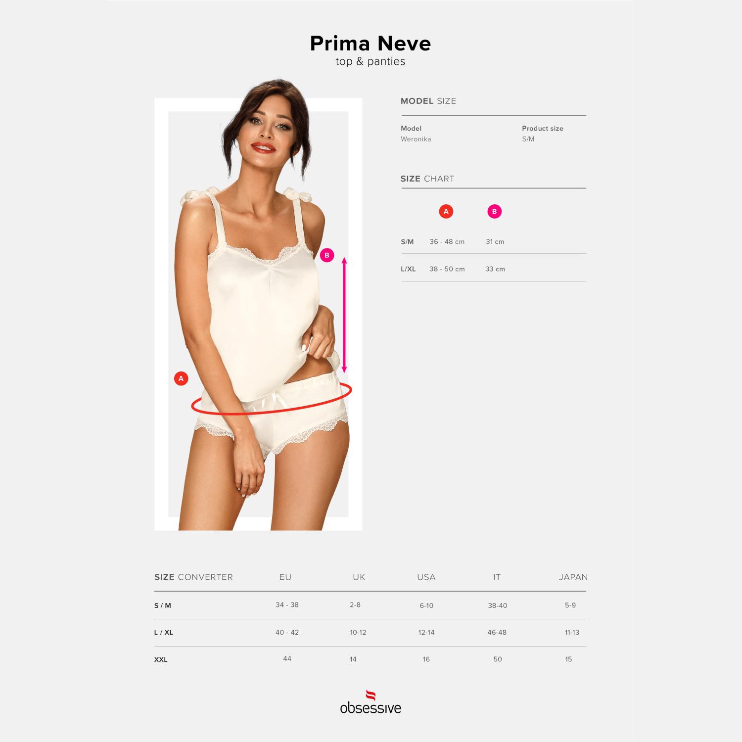 Smooth Satin Top & Panty Obsessive Prima Neve