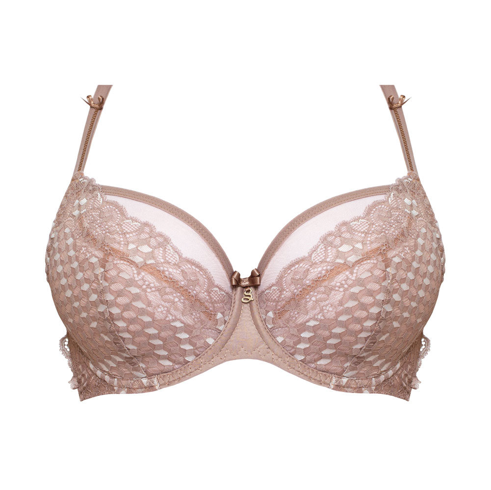 Soft Lace Full Figure Bra Taupe Lingerie
