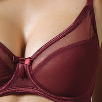 Sexy Fishnet Bra Claudette Rouge Noir Claudette Lingerie Fishnet Bra