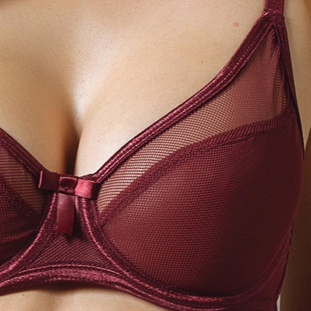 Sexy Fishnet Bra Claudette Rouge Noir Claudette Lingerie Fishnet Bra